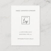 Minimal Elegant Simple Navy Black Juwelry Care Visitenkarte (Rückseite)