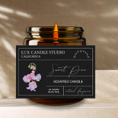 Minimal Elegant Sweet Pea Candle Jar Label Lebensmitteletikett