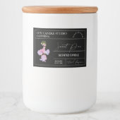 Minimal Elegant Sweet Pea Candle Jar Label Lebensmitteletikett (Vorderseite)