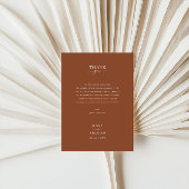 Minimal Elegant Terracotta Arch Wedding Vielen Dan Dankeskarte