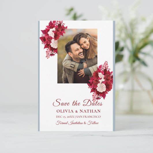 Minimal Elegant Text & Photo Design / Wedding Save The Date (Stehend Vorderseite)