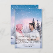 Minimal Elegant Text & Photo Design / Wedding Save The Date (Vorne/Hinten)