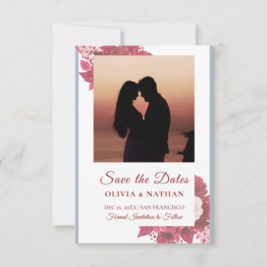 Minimal Elegant Text & Photo Design / Wedding Save The Date (Vorderseite)