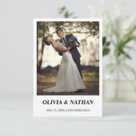 Minimal Elegant Text & Photo Design / Wedding Save The Date