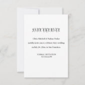 Minimal Elegant Text & Photo Design / Wedding  Save The Date (Rückseite)