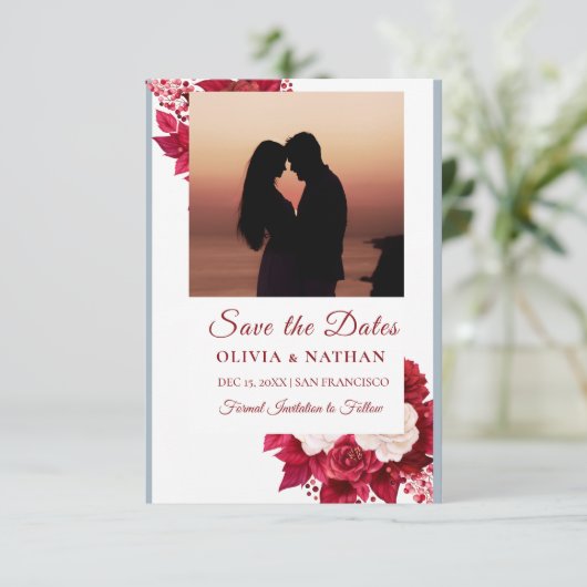 Minimal Elegant Text & Photo Design / Wedding Save The Date (Stehend Vorderseite)