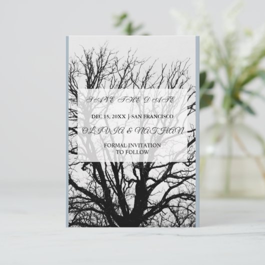 Minimal Elegant Text & Photo Design / Wedding Save The Date (Stehend Vorderseite)