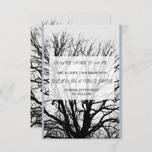 Minimal Elegant Text & Photo Design / Wedding Save The Date (Vorne/Hinten)