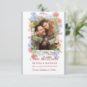 Minimal Elegant Text & Photo Design / Wedding Save The Date (Stehend Vorderseite)