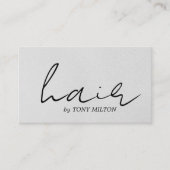 Minimal Elegant Texture Grey Bold Hair Salon Visitenkarte (Vorderseite)