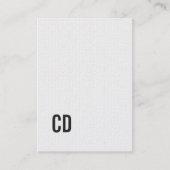 Minimal Elegant Texture White Monogram Consultant Visitenkarte (Vorderseite)