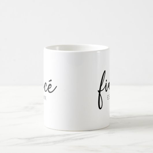 Minimal Elegant Verlobte Custom Year Minimalistisc Kaffeetasse (Mittel)