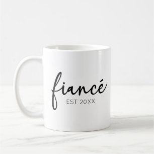 Minimal Elegant Verlobte Custom Year Minimalistisc Kaffeetasse