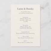 Minimal Elegant Wedding Details Card Begleitkarte (Vorderseite)