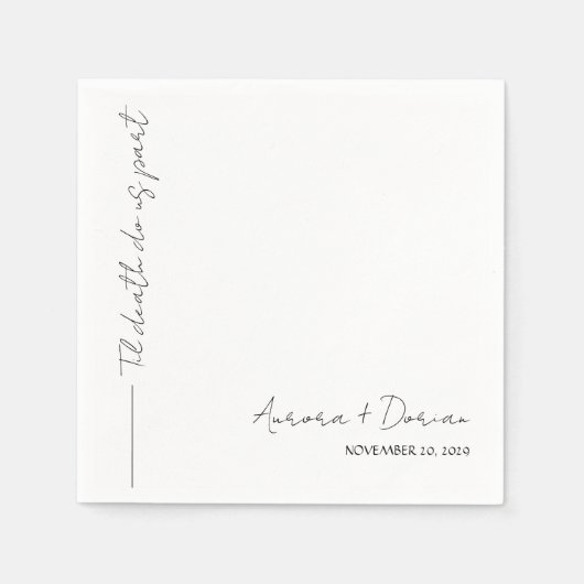Minimal Elegant Wedding Napkin Serviette (Vorderseite)