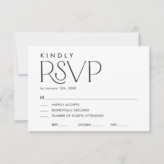 Minimal Elegant Wedding RSVP Card (Vorderseite)