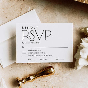 Minimal Elegant Wedding RSVP Card
