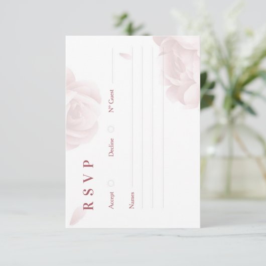 Minimal Elegant Wedding RSVP Card (Stehend Vorderseite)