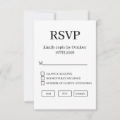 Minimal Elegant Wedding RSVP Card Karte (Vorderseite)