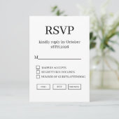Minimal Elegant Wedding RSVP Card Karte (Stehend Vorderseite)