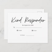 Minimal Elegant Wedding RSVP Postcard Postkarte (Vorne/Hinten)