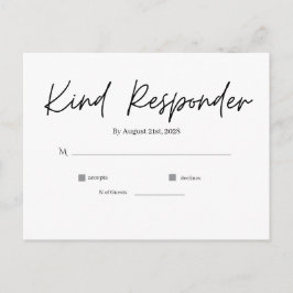 Minimal Elegant Wedding RSVP Postcard Postkarte