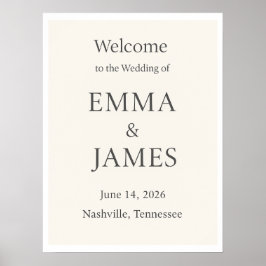 Minimal Elegant Wedding Welcome Sign | Editable 18 Poster