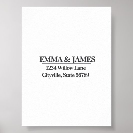 Minimal Elegant Wedding Welcome Sign – Ivory Marbl Poster (Vorne)