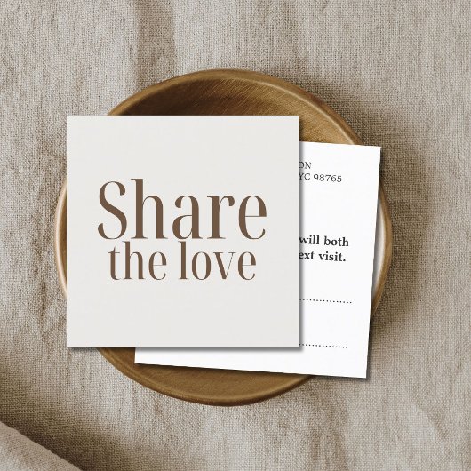 Minimal Elegante Beige Pastel Salon Empfehlungskarte