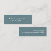 Minimal Elegante Blauer Agent Mini Visitenkarte (Vorne/Hinten)