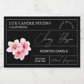 Minimal Elegante Cherry Blossom Candle Jar Label Lebensmitteletikett (Einzelnes Label)