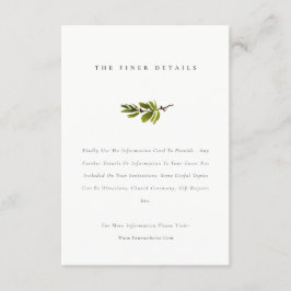 Minimal Elegante Einfache Kiefernzweigung Details  Begleitkarte