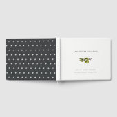 Minimal elegante grüne Pine Branch Baby Dusche Gästebuch (Voll)