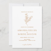 Minimal Elegante Hochzeit Einladung (Vorderseite)