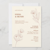 Minimal elegante Hochzeit Einladung mit Bride & Gr (Rückseite)