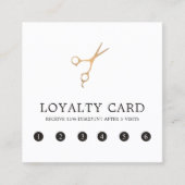 Minimal Elegante Imitate Gold Schere Haar Stylist Treuekarte (Vorderseite)