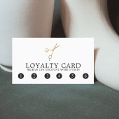 Minimal Elegante Imitate Gold Schere Haar Stylist Treuekarte