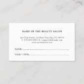 Minimal Elegante Imitate Gold Schere Haar Stylist Treuekarte (Rückseite)