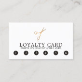 Minimal Elegante Imitate Gold Schere Haar Stylist Treuekarte (Vorderseite)