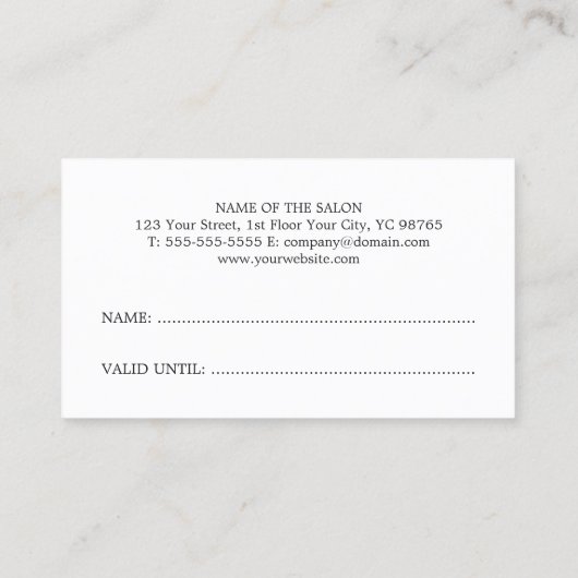 Minimal Elegante Imitate Goldenes Button Salon Treuekarte (Rückseite)