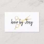 Minimal Elegante Imitate Goldschere Haarstiel Visitenkarte (Vorderseite)
