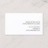 Minimal Elegante Imitate Silberschere Haarstylisti Visitenkarte (Rückseite)
