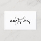 Minimal Elegante Imitate Silberschere Haarstylisti Visitenkarte (Vorderseite)