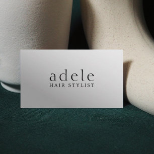 Minimal Elegante Imitate Silver Hair Stylist Visitenkarte