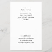 Minimal Elegante Imitate Silver Yoga Instructor Flyer (Hinten)