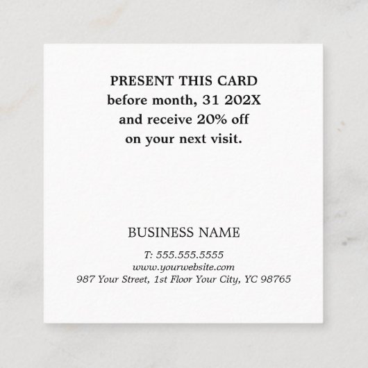 Minimal Elegante Imitats Gold Gray Salon Rabattkarte (Rückseite)