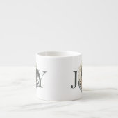 Minimal Elegante Joy Winter Garland Foto Kart Espressotasse (Vorderseite)