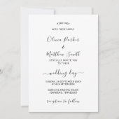 Minimal Elegante Klassische Hochzeit Einladung (Vorderseite)