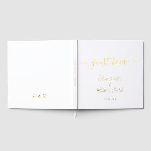 Minimal Elegante Klassische Hochzeit Gästebuch (Voll)