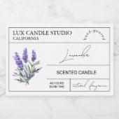 Minimal Elegante Lavendel Candle Jar Label Lebensmitteletikett (Einzelnes Label)